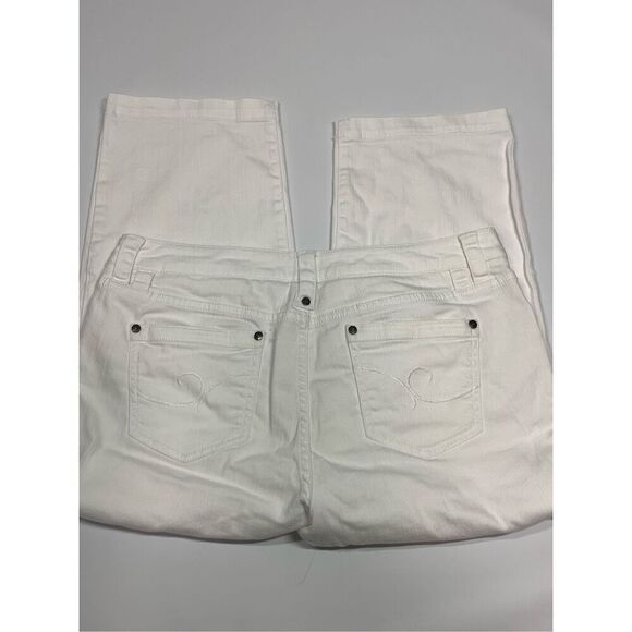 Additions By Chico's Women's 5 Pocket Denim Wide Leg Crop Jeans White Chico's Si - Picture 6 of 6